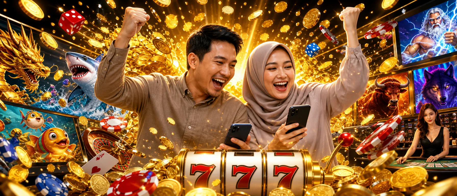 A full spread of casino games, sorted the way you actually choose them. Slots, fishing games, live casino t… – jackpot coin burst illustration
